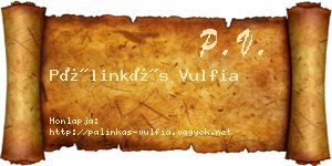 Pálinkás Vulfia névjegykártya